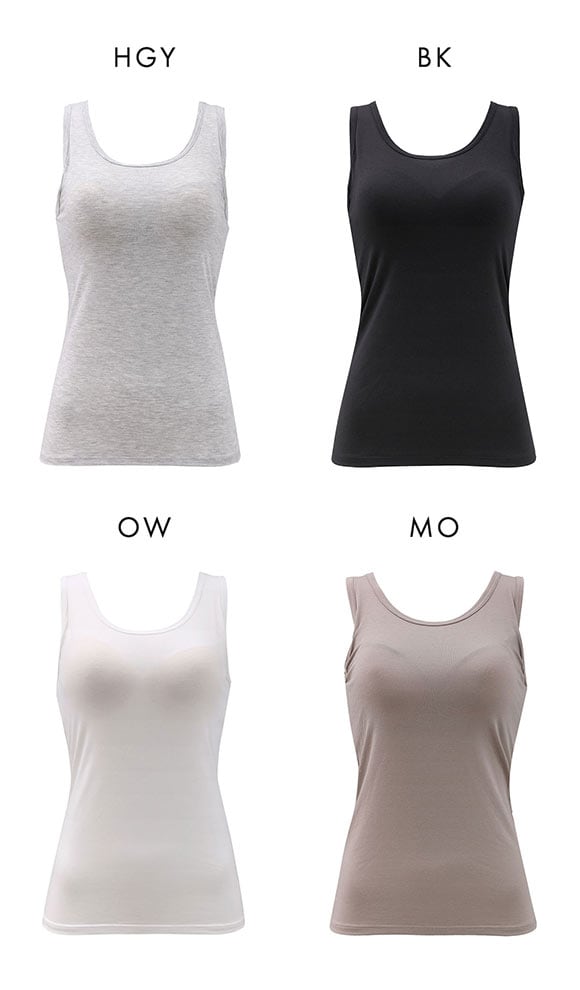 プラチナベーシック Ask Doctor カップ付き タンクトップ レディース インナー 綿混 ストレッチ