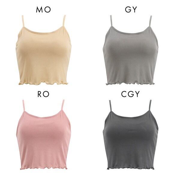 生活の木 クロップド丈 カップ付き リブ キャミソール レディース インナー 大きいサイズ Tree of life