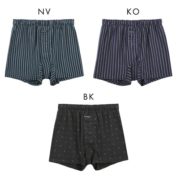 ジーハウス ハンモックサポーター ニット トランクス ストライプ 天竺 メンズ 前開き M L LL G-HOUSE