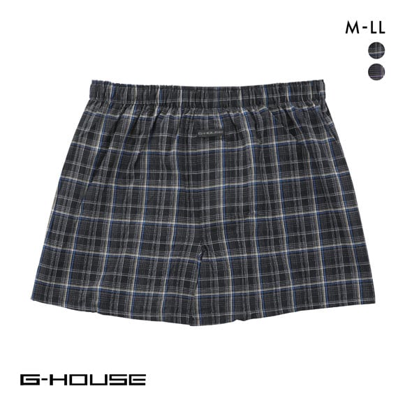 ジーハウス ハンモックサポーター 布帛 トランクス チェック柄 メンズ 前開き M L LL G-HOUSE