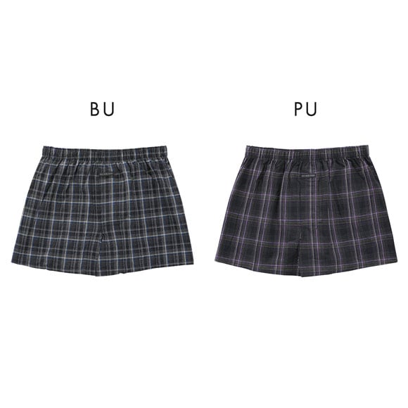 ジーハウス ハンモックサポーター 布帛 トランクス チェック柄 メンズ 前開き M L LL G-HOUSE