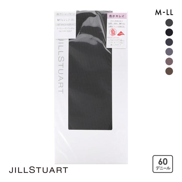 ジルスチュアート リブタイツ 60デニール M-L L-LL 日本製 細リブ レディース レッグウェア JILLSTUART