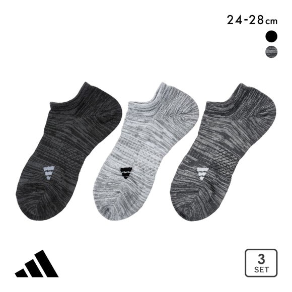 アディダス ストロング スニーカー丈 ソックス 3足セット メンズ 靴下 adidas 耐久性10倍 24-26cm 26-28cm