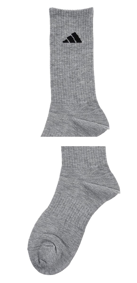 アディダス ストロング クルー丈 ソックス 3足セット メンズ 靴下 adidas 耐久性10倍 24-26cm 26-28cm