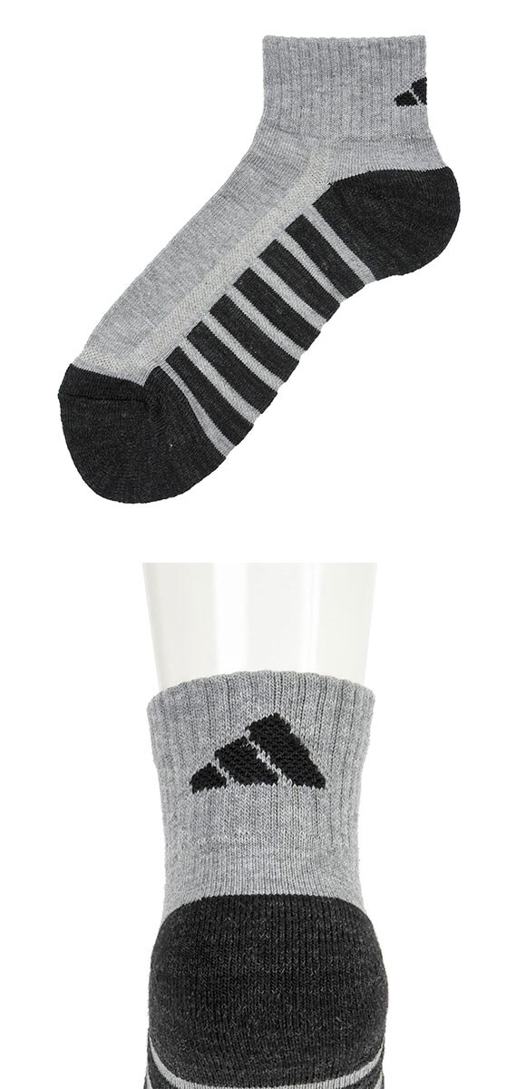 アディダス 足底パイル ショート丈 ソックス 3足セット メンズ 保温 靴下 adidas 24-26cm 26-28cm