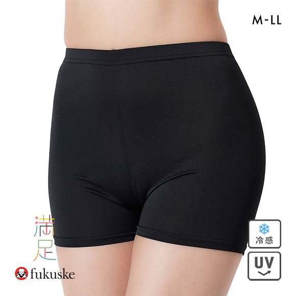 福助 fukuske DAILY満足 さらさら冷感 1分丈レギンス レディース インナー 接触冷感 オーバーパンツ