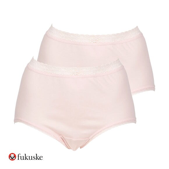 福助 ダブル保湿 スーピマコットン スタンダードショーツ 2枚セット 深め レディース fukuske