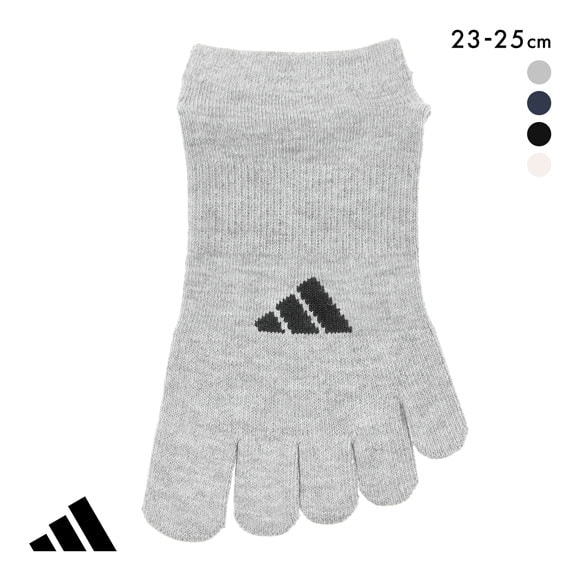 アディダス 足底滑り止め付き 5本指 スニーカー丈 ソックス レディース adidas 23-25cm