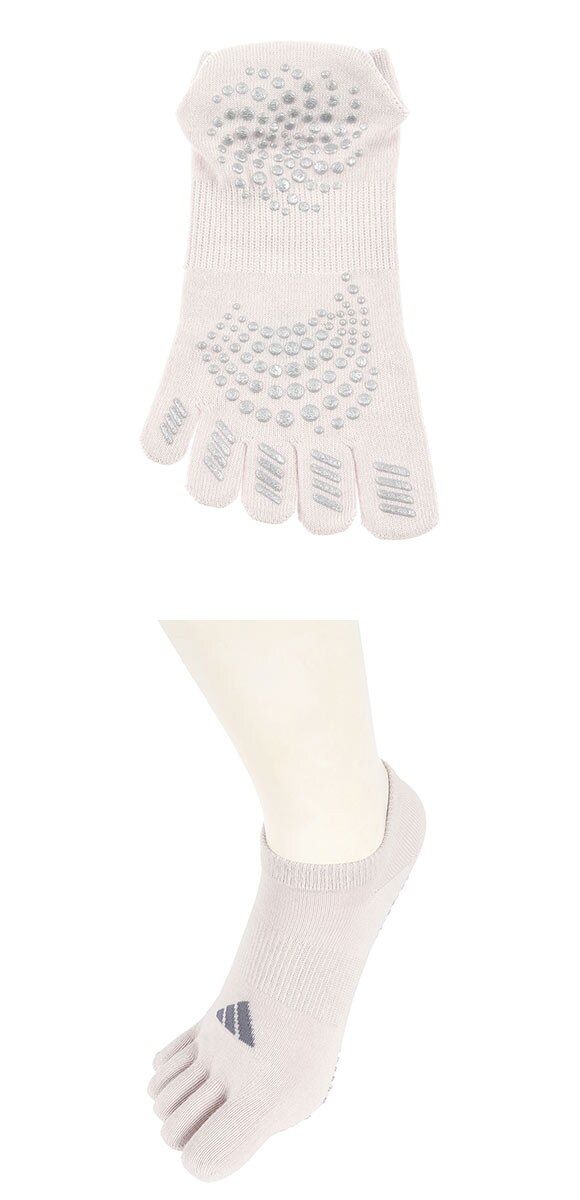 アディダス 足底滑り止め付き 5本指 スニーカー丈 ソックス レディース adidas 23-25cm