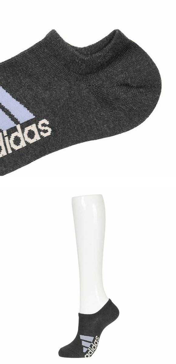 アディダス adidas ロゴ スニーカー丈 ソックス 3足組 レディース 靴下 消臭 23-25cm