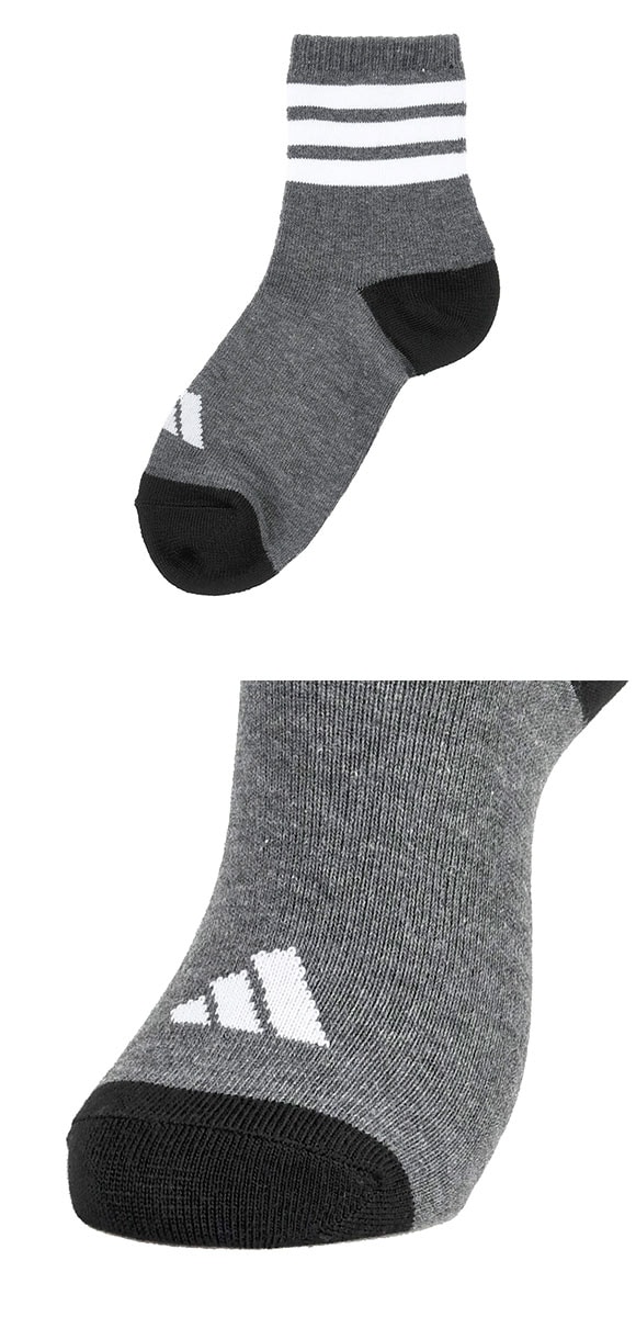 アディダス スリーストライプ ショート丈 ソックス 3足セット レディース 靴下 adidas 23-25cm