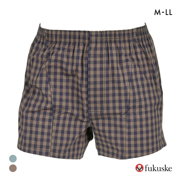 福助 SHITATEYA PANTS ギンガムチェック ストレッチ トランクス メンズ 前あき fukuske