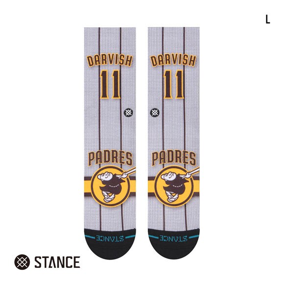 スタンス JERSEY YU DARVISH クルー丈 ソックス メンズ STANCE 靴下