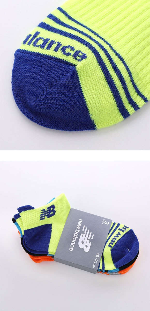 ニューバランス 男児 ショートレングス ソックス 3足セット ボーイズ キッズ ジュニア 靴下 New Balance 19-21cm 21-23cm