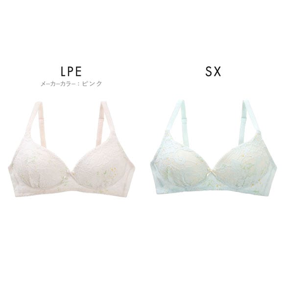 カジュアルフィーリング レース+フラワープリント ノンワイヤーブラ レディース リラクシング ワイヤレスブラ 単品 Casual Feeling