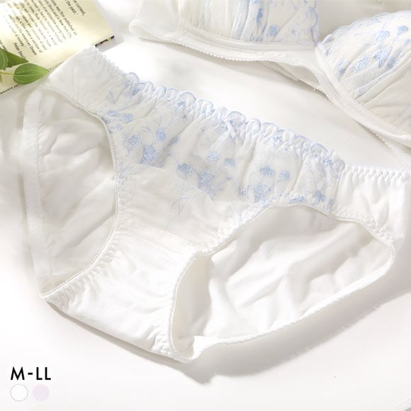 カジュアルフィーリング コットン 刺しゅうレース リラクシング ペアショーツ レディース ノーマルショーツ 単品 Casual Feeling