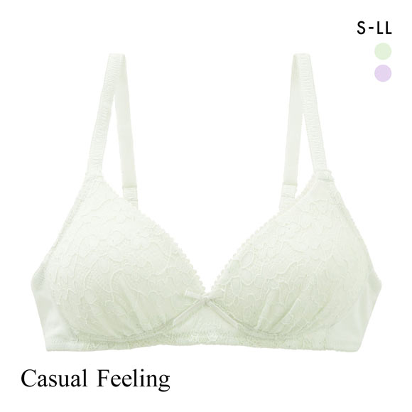 カジュアルフィーリング パステルレース ノンワイヤー ブラジャー レディース リラクシング Casual Feeling