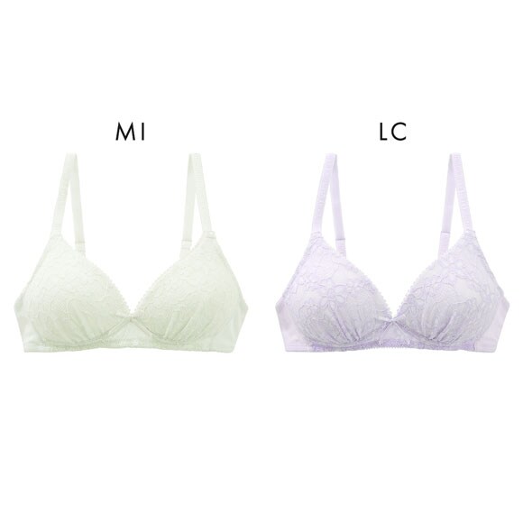 カジュアルフィーリング パステルレース ノンワイヤー ブラジャー レディース リラクシング Casual Feeling