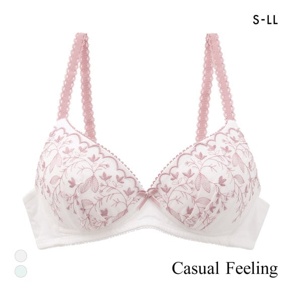 カジュアルフィーリング コットンレース ノンワイヤー ブラジャー レディース リラクシング Casual Feeling OW MI