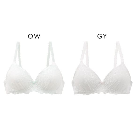 カジュアルフィーリング コットンレース ノンワイヤー ブラジャー レディース リラクシング Casual Feeling OW GY