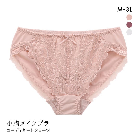 すっきり細見え 小胸メイクブラ ペアショーツ レディース スタンダード ノーマル M L LL 3L 大きいサイズ