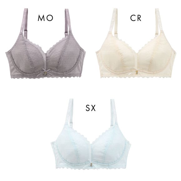 涼しくキレイ 涼感 3/4カップ 樹脂ワイヤーブラジャー レディース