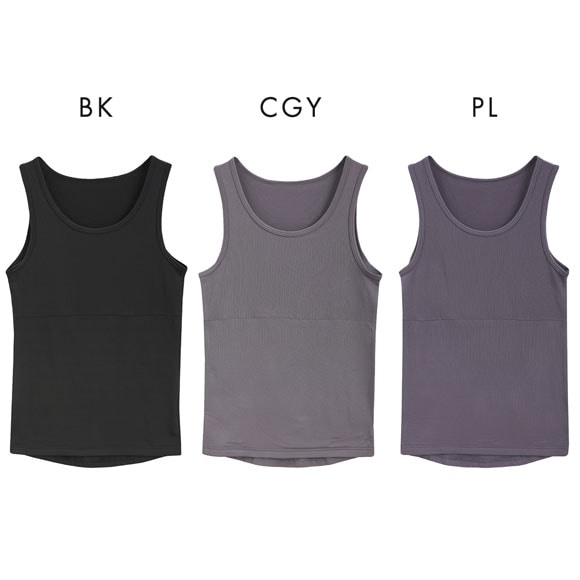 着るホカロン お腹当て付き タンクトップ レディース インナー 保温 蓄熱 裏微起毛 ストレッチ 大きいサイズ