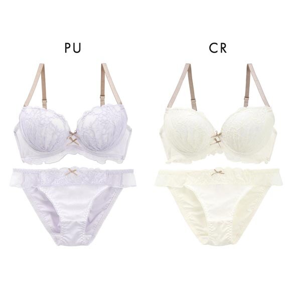 ロマンティックドール ドットチュールレース ブラ＆ショーツ セット 盛りブラ 谷間ブラ Romantic doll