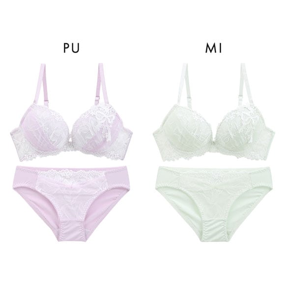 ルルモアナ ネコリボン ブラショーツセット 盛りブラ 谷間ブラ LULUMOANA