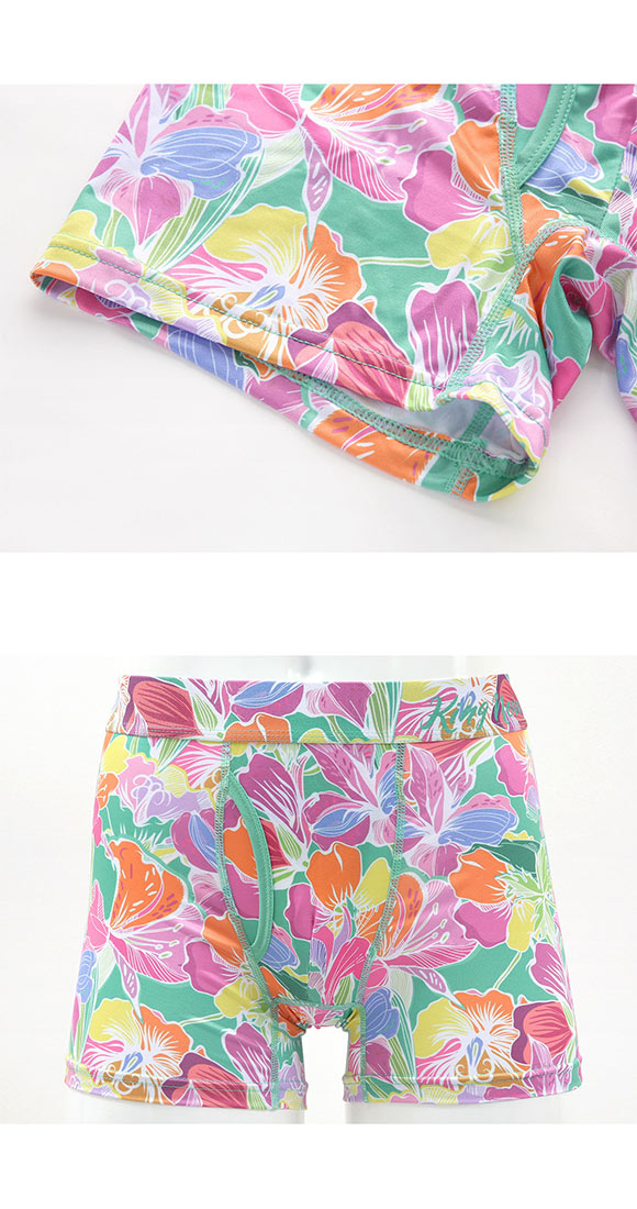 キングノバ トロピカル柄 ボクサーパンツ メンズ 前開き M L LL ストレッチ プリント 大きいサイズ KING NOVA