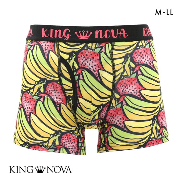 キングノバ フルーツ柄 ボクサーパンツ メンズ 前あき M L LL ストレッチ プリント 大きいサイズ KING NOVA
