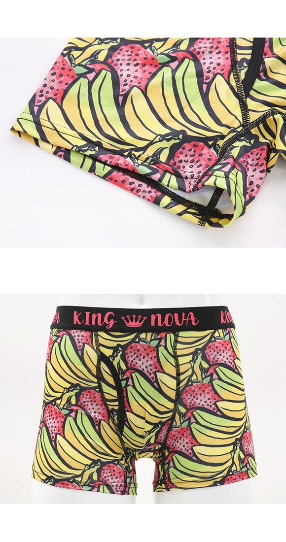 キングノバ フルーツ柄 ボクサーパンツ メンズ 前あき M L LL ストレッチ プリント 大きいサイズ KING NOVA