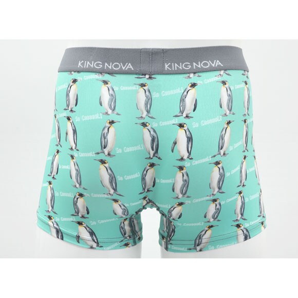 キングノバ ペンギン柄 ボクサーパンツ メンズ 前開き M L LL ストレッチ プリント 大きいサイズ KING NOVA