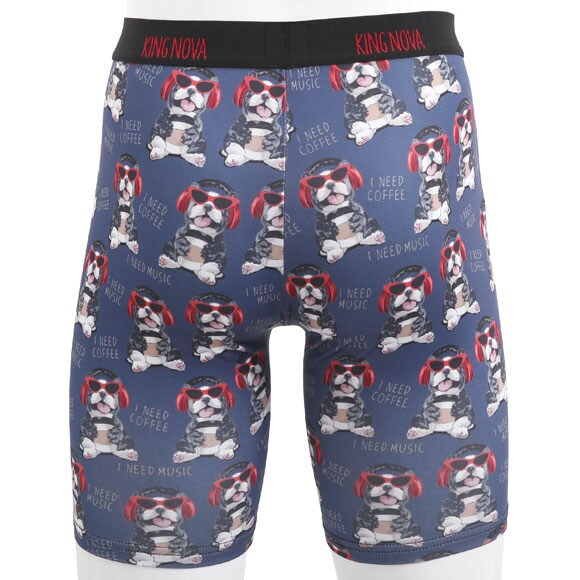 キングノバ あったか裏起毛 コーヒーわんこ柄 ボクサーパンツ メンズ 前あき M L LL 冷え 保温 ストレッチ 大きいサイズ KING NOVA
