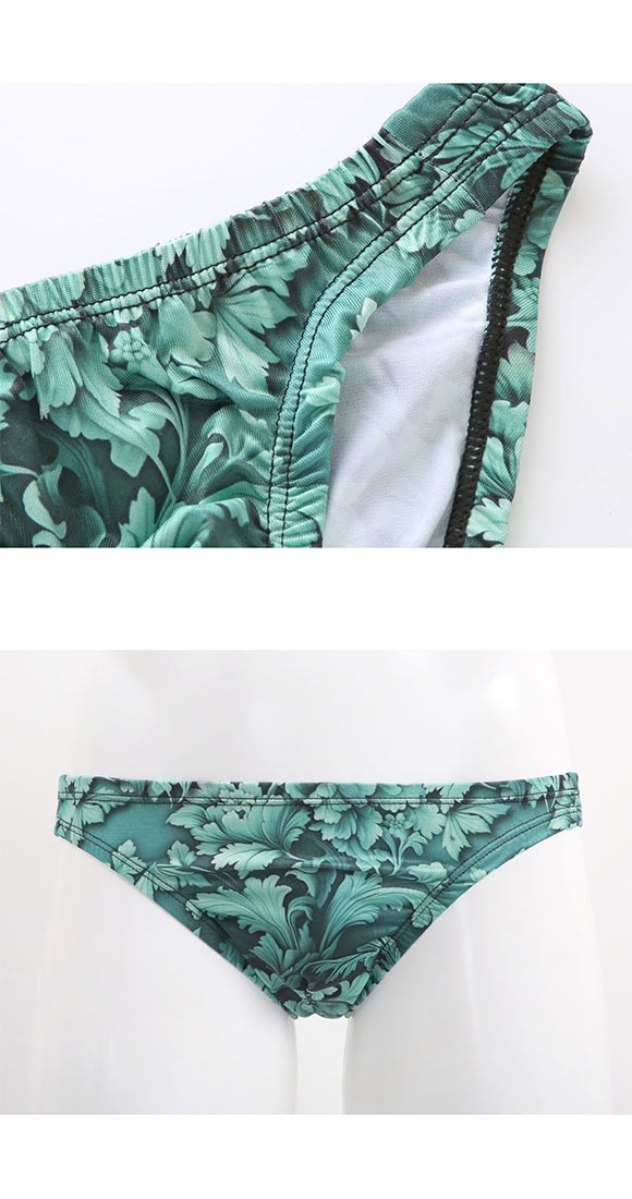 キングノバ ゴシックボタニカル柄 ビキニ フルバック メンズ 前とじ M L LL  パンツ ブリーフ ブーメラン 雄 KING NOVA