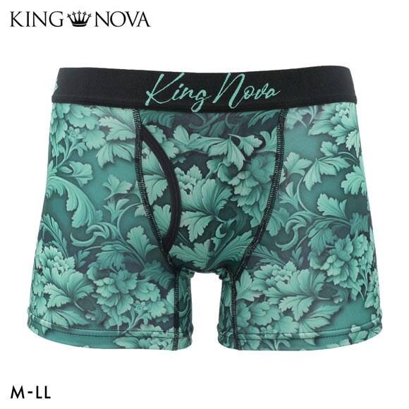 キングノバ ゴシックボタニカル柄 ボクサーパンツ メンズ 前あき M L LL ビキニ ブリーフ プリント 大きいサイズ KING NOVA