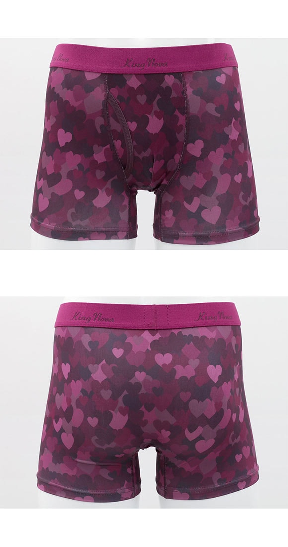 キングノバ ハート柄 ボクサーパンツ メンズ 前あき M L LL ストレッチ プリント 大きいサイズ クリスマス バレンタイン KING NOVA