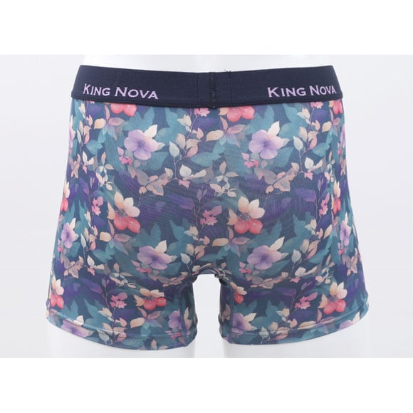 キングノバ ファンタジックフラワー柄 ボクサーパンツ メンズ 前あき  M L LL ストレッチ プリント 大きいサイズ KING NOVA