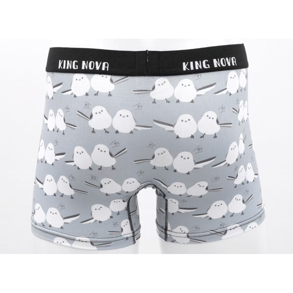キングノバ シマエナガ ボクサーパンツ メンズ 前あき M L LL ストレッチ プリント 大きいサイズ 贈り物 ギフト KING NOVA