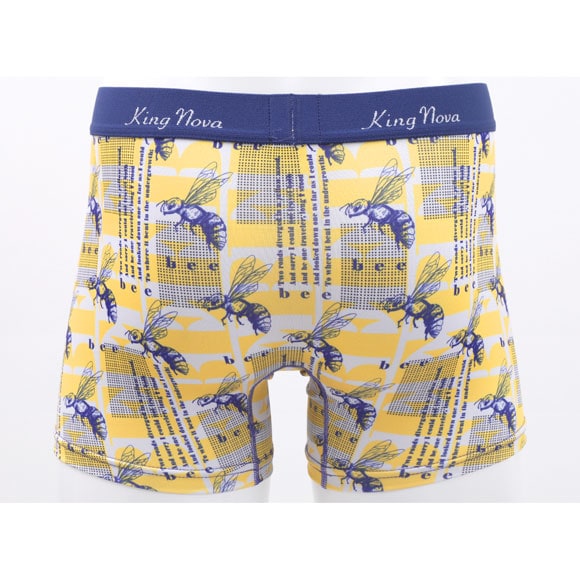 キングノバ ハチ柄 ボクサーパンツ メンズ 前あき M L LL ストレッチ プリント 大きいサイズ 贈り物 ギフト KING NOVA