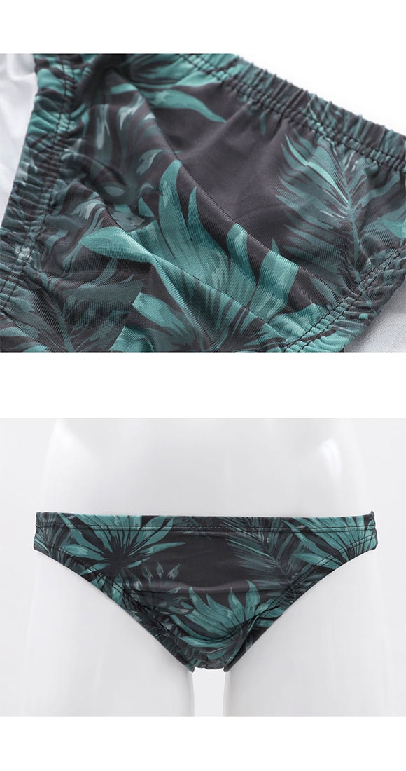 キングノバ ボタニカル柄 ビキニ フルバック メンズ 前とじ M L LL パンツ ブリーフ ブーメラン KING NOVA クリスマス バレンタイン