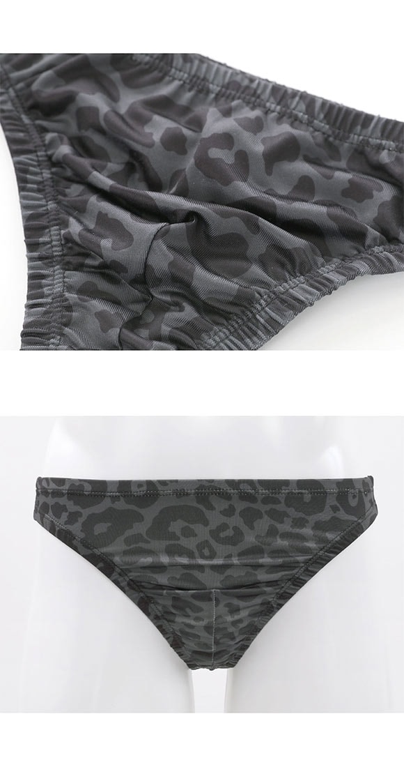 キングノバ ヒョウ柄 Tバック ビキニ パンツ メンズ 前とじ M L LL ストレッチ プリント 大きいサイズ KING NOVA