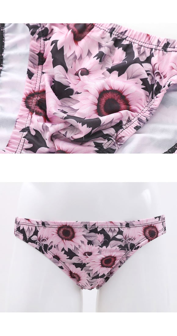 キングノバ ひまわり柄 ビキニ フルバック メンズ 前とじ M L LL パンツ ブリーフ ブーメラン KING NOVA クリスマス バレンタイン