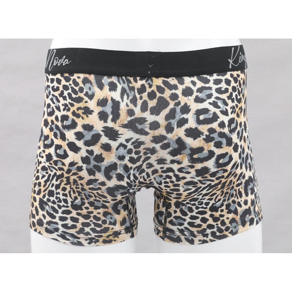 キングノバ ヒョウ ボクサーパンツ メンズ 前あき  M L LL ストレッチ プリント 大きいサイズ 贈り物 ギフト KING NOVA