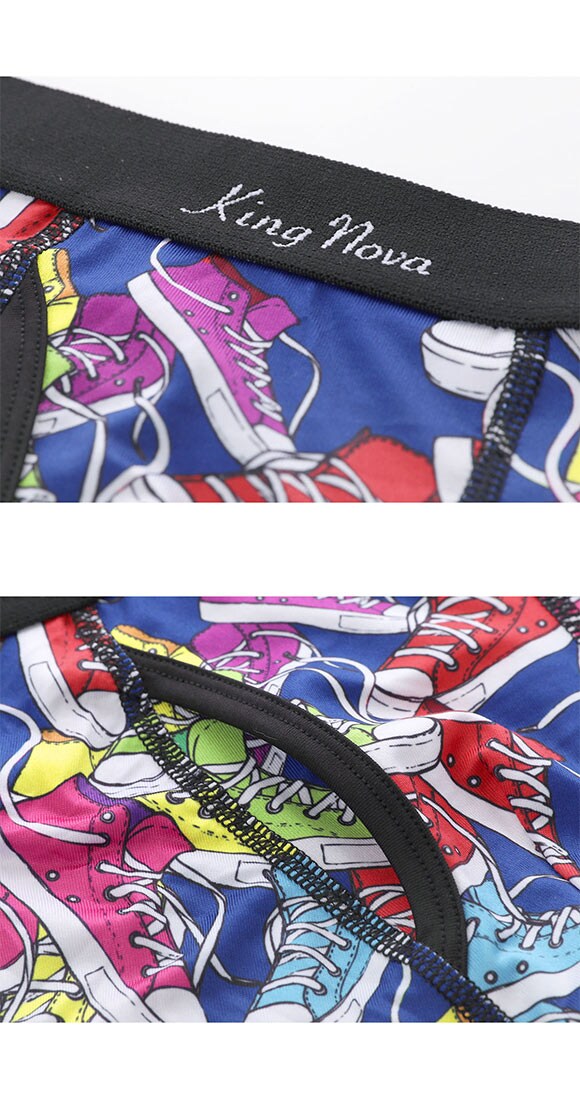 キングノバ スニーカー柄 ボクサーパンツ メンズ 前あき M L LL ストレッチ プリント 大きいサイズ 贈り物 ギフト KING NOVA
