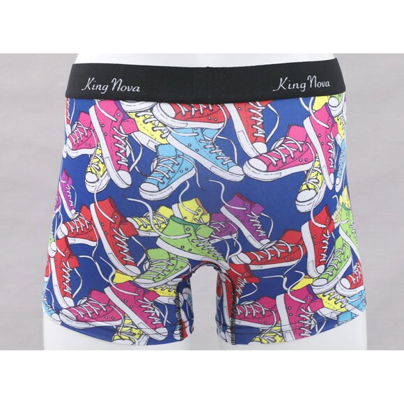 キングノバ スニーカー柄 ボクサーパンツ メンズ 前あき M L LL ストレッチ プリント 大きいサイズ 贈り物 ギフト KING NOVA