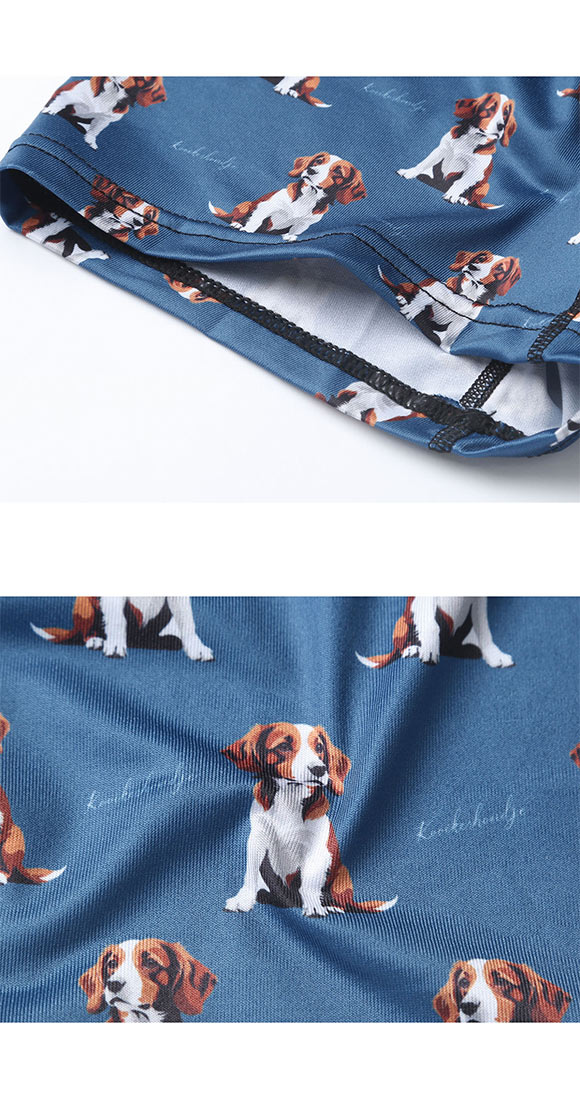 キングノバ わんこ柄 ボクサーパンツ メンズ 前あき M L LL ストレッチ プリント 大きいサイズ 贈り物 ギフト KING NOVA