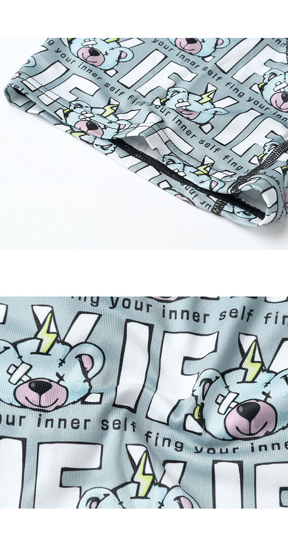 キングノバ IFくま柄 ボクサーパンツ メンズ 前あき M L LL ストレッチ プリント 大きいサイズ KING NOVA ギフト