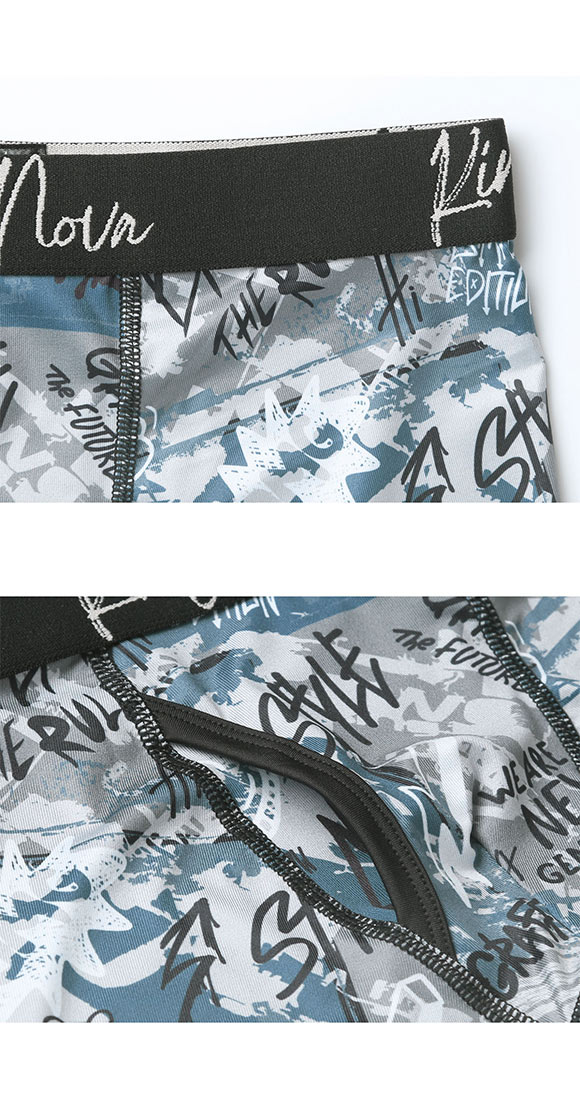 キングノバ グラフィティ柄 ボクサーパンツ メンズ 前あき M L LL ストレッチ プリント 大きいサイズ 贈り物 ギフト KING NOVA