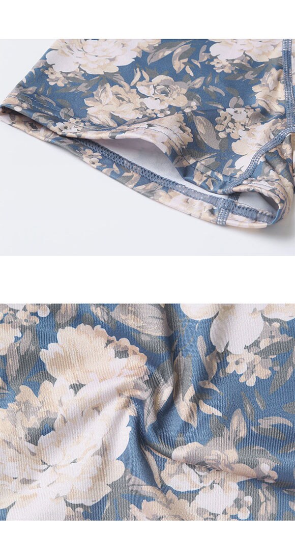 キングノバ アンティークフラワー柄 ボクサーパンツ メンズ 前あき M L LL プリント 大きいサイズ KING NOVA